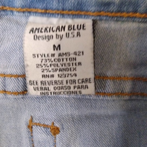 American Blue Premium Distressed Denim Rip Shorts - Picture 7 of 7